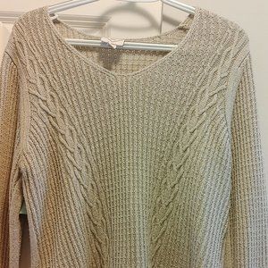 Braided Pattern Knit Sweater